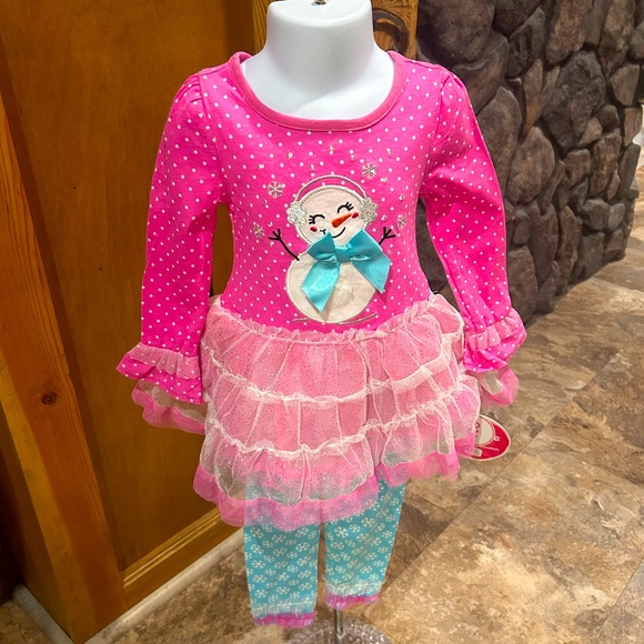 NWT Nannette Snowman 2-Piece Outfit 24 Months